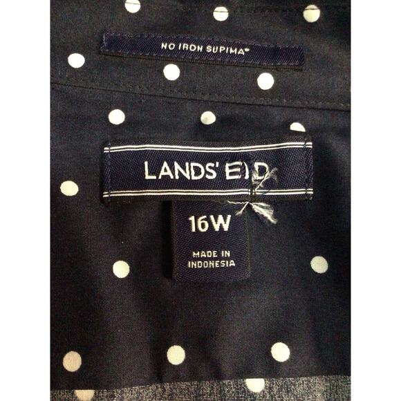 Women’s Lands’ End No Iron Supima Button Up Long Sleeve Size 16W - Picture 4 of 8